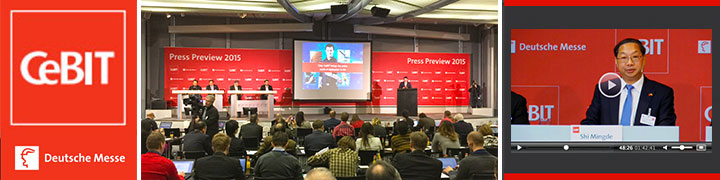 CeBIT Press Preview 2015: Bühne, Publikum und Videoproduktion bei der Deutschen Messe Hannover