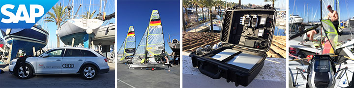 SAP Sailing Mallorca: Videokoffer mit professioneller Streaming-Technik, Segelboote und Equipment vor Ort in der Marina