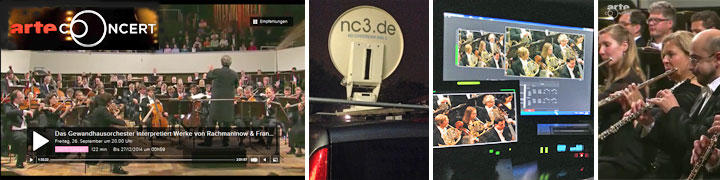 ARTE Concert Livestream des Gewandhausorchesters mit NC3 Satellitenanlage und Multiview-Monitoring