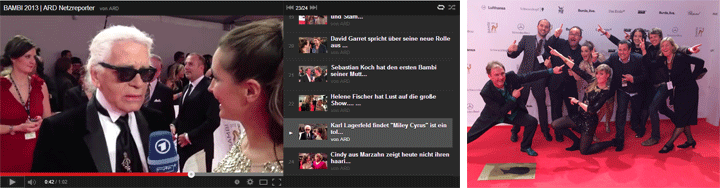 Bambi 2013 ARD Livestream mit Karl Lagerfeld Interview und Red-Carpet-Collage