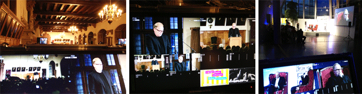 Collage aus Livestream-Bildern von Herbert Grönemeyer bei einer Veranstaltung mit professioneller Multi-Kamera-Produktion