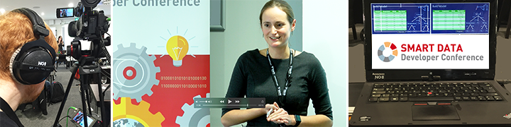 Professionelle Videoproduktion und Full-HD-Aufzeichnung der Smart Data Developer Conference mit Kamera und Moderatorin