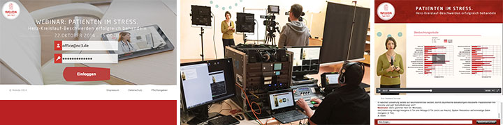 Weleda Webinar Banner: Patienten im Stress mit Registrierungsseite, Livestream-Setup und Präsentation