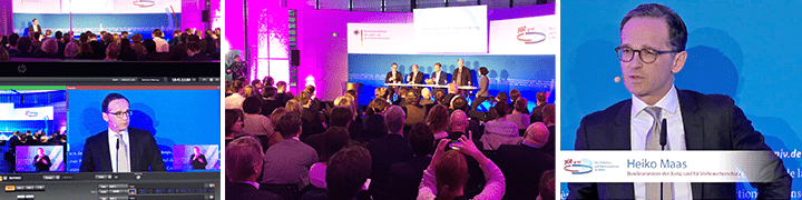 Banner für 360° Livestream und Web-Übertragung der BMJV Konferenz mit Heiko Maas