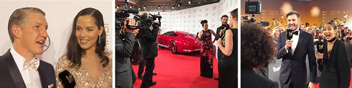 Bambi Award Collage: Red Carpet, Award Winners und Medien-Interviews bei der Verleihung