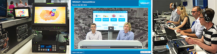 Livestream-Setup für Wrigley Connect2Grow mit Technik, Studio und Live-Chat-Banner